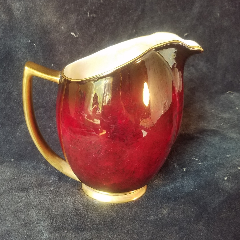 Stunning red vintage lusterware pitcher